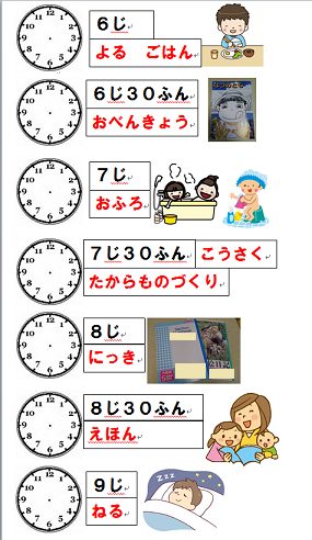夏休みのタイムスケジュール　夜　澄川綾乃